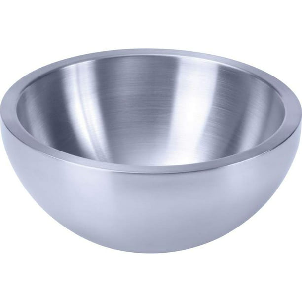 2 Pcs Double Wall Bowls Rice Salad Serving Mixing Bowl Stainless Steel S & L 